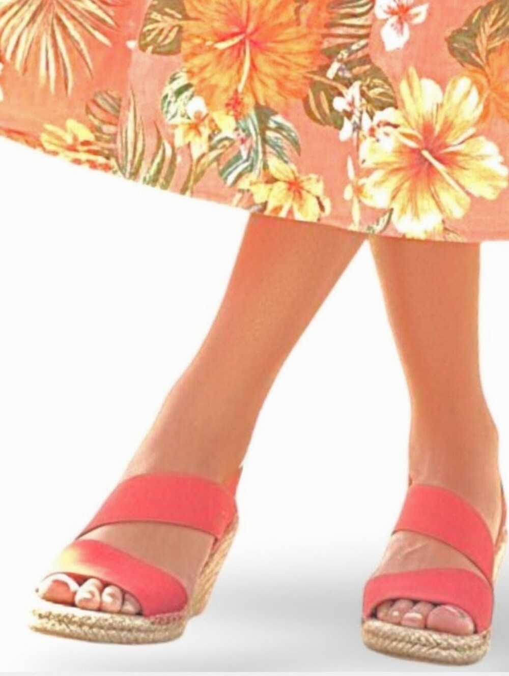 🪸Adrienne Vittadini Coral Espadrille Slingback Sandals